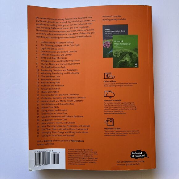 Hartmans Nursing Assistant Long Term and Home Care Textbook 4th Edition Paperbac - Picture 8 of 13